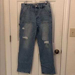 Kat Straight Leg Carpenter Jeans-Light Blue Wash